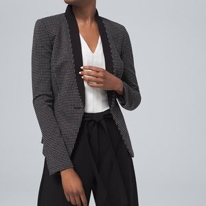 White House Black Market Black With White Polka Dot Blazer Size 8